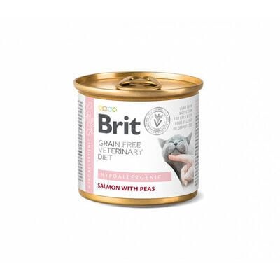 brit-veterinary-diets-cat-hypoallergenic-200g.spm.1559201-b1 Brit Veterinary Diets Cat Hypoallergenic влажный корм для кошек при дерматологических и желудочно-кишечных проблемах, 200 г — изображение 1